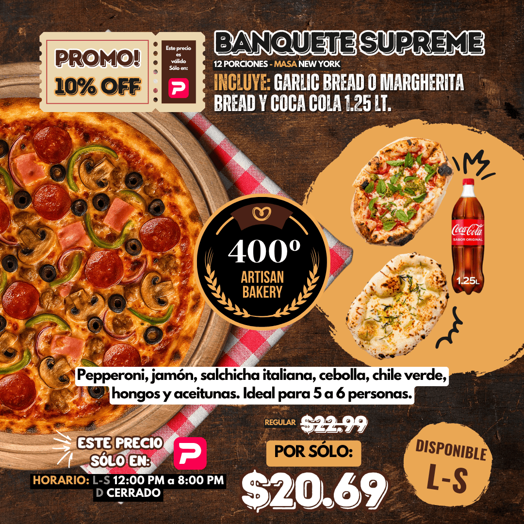 PROMO BANQUETE SUPREME 10% OFF EN PEDIDOSYA
