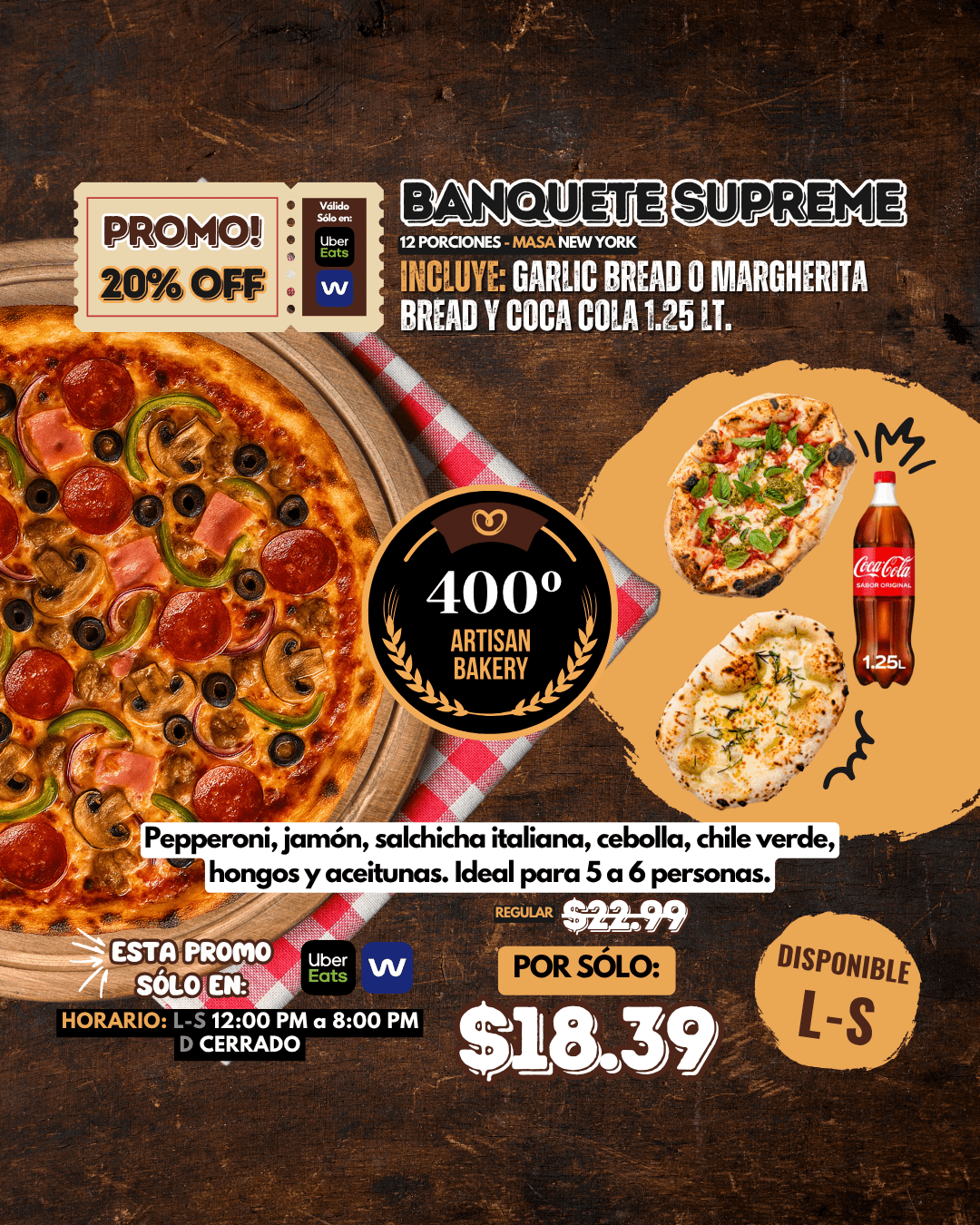 PROMO BANQUETE SUPREME 20% OFF EN UBEREATS Y WERIS